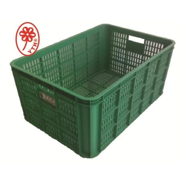 Industrial plastic basket cart Multi function is being perforated green DESIGNATION 08A